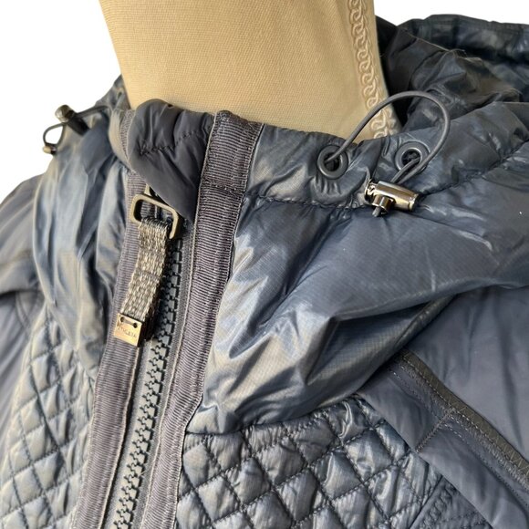 Athleta Quilted Rock Ridge PrimaLoft Lightweight Hooded Jacket Grey Size Small - Picture 9 of 10